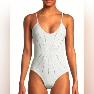 XOXO Women's Rhinestone Trimmed One Piece Swimsuit